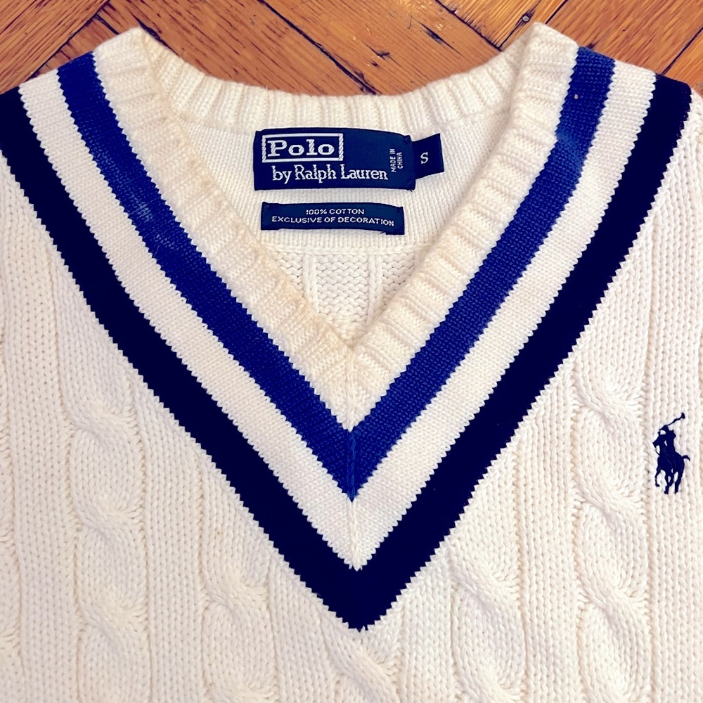 Ralph Lauren cable sweater with collar details